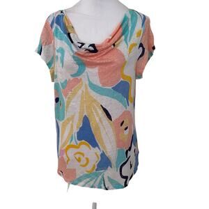 Rachel Zoe Multicolor Cap Sleeves Linen Blouse - Size M - NWT